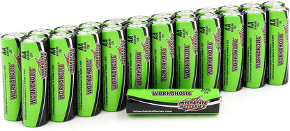 Interstate Batteries AA Alkaline Battery (24 Pack) All-Purpose 1.5V High Performance Batteries - Workaholic (DRY0070)